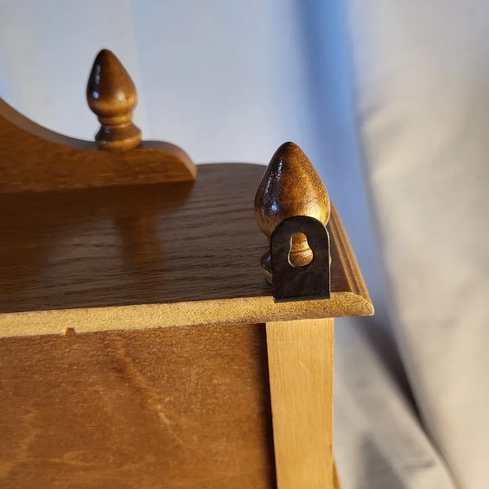 VTG Wall Mount or Table Top Mini Wood Curio Cabinet Glass Door Trinket Display